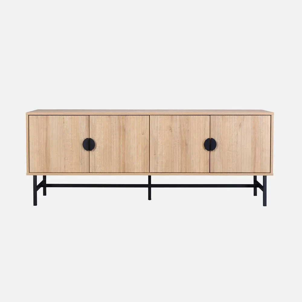 sweeek 157.5cm Tv Unit Wooden Effect 4 Doors in Camel 2