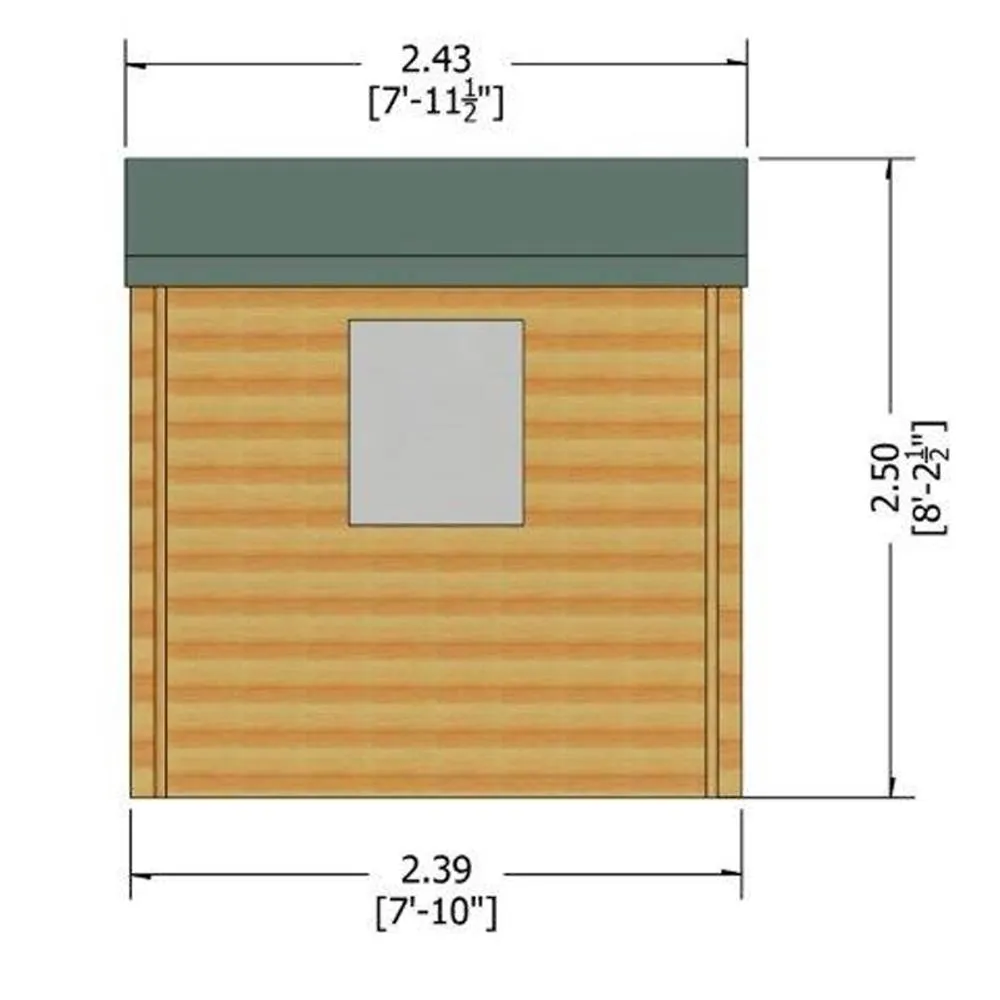 Shires Bradley Log Cabin Home Office Garden Room Approx 8 x 8 Feet in Brown 3