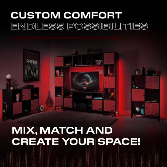 X Rocker MESH TEK Square Shelf Cabinet with 4 Cube Storage 6