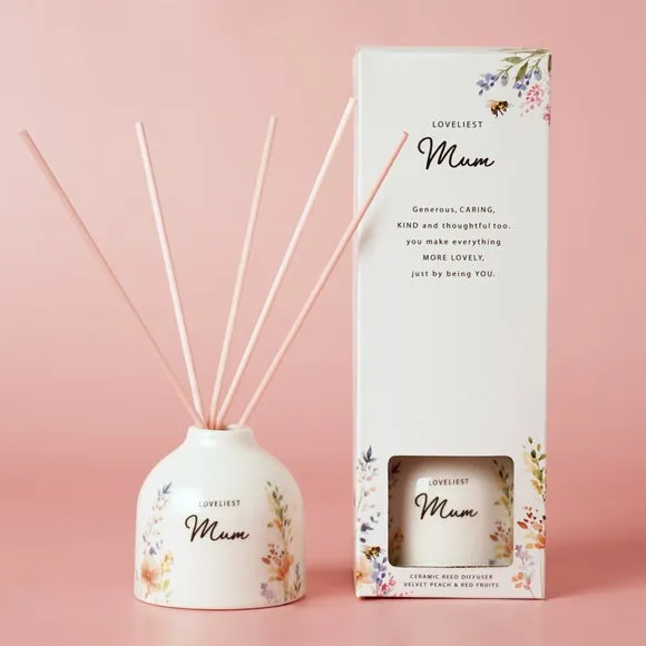 The Cottage Garden Peach Floral Ceramic Diffuser
