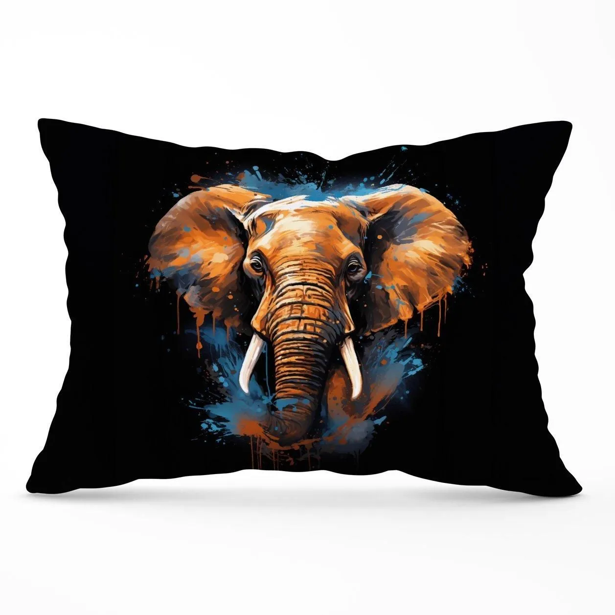 Warren Reed - Designer Splashart Elephant Blue Cushions