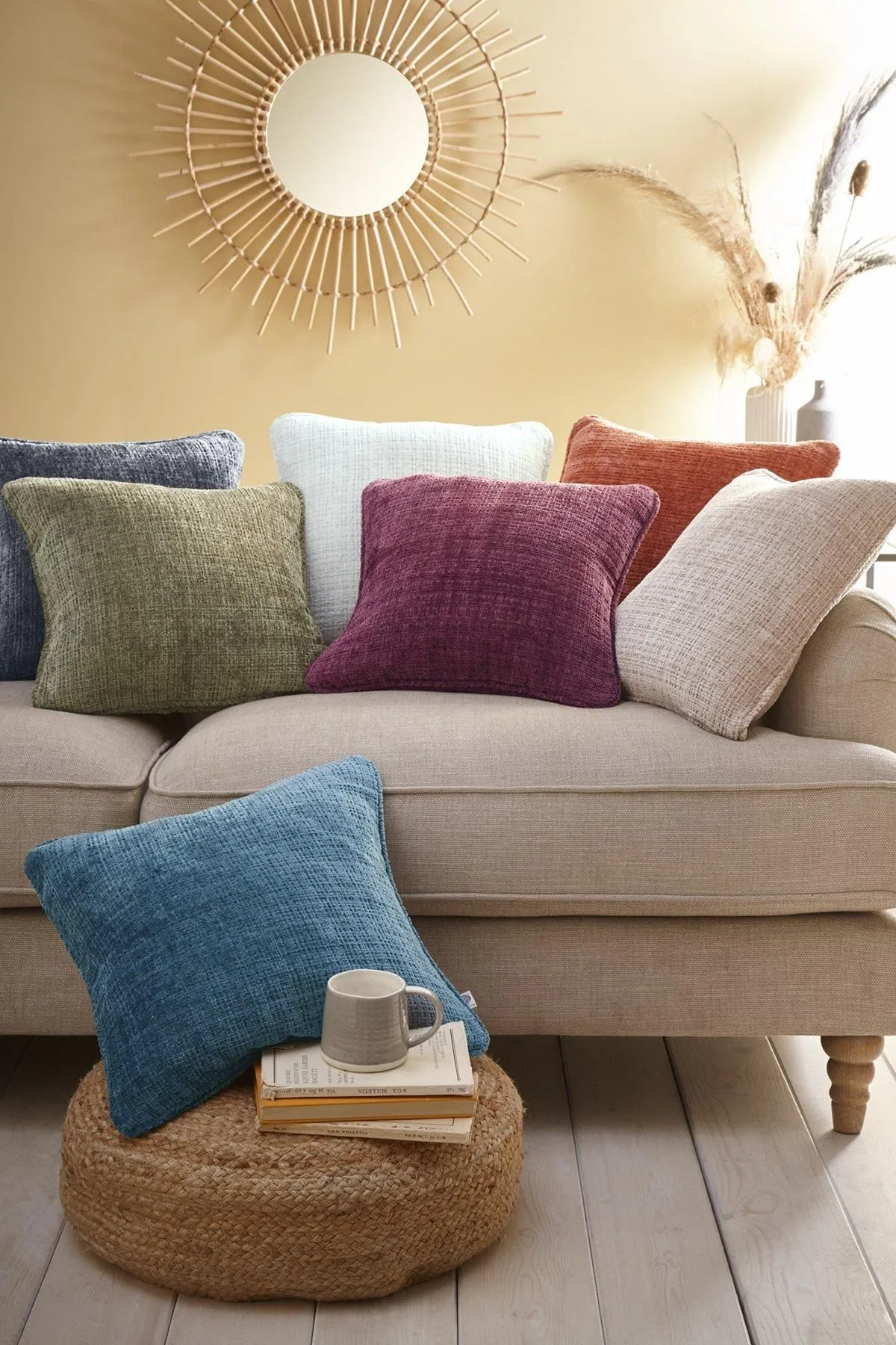 Appletree 'Alba' Textured Chenille Filled Cushion in Charcoal 4