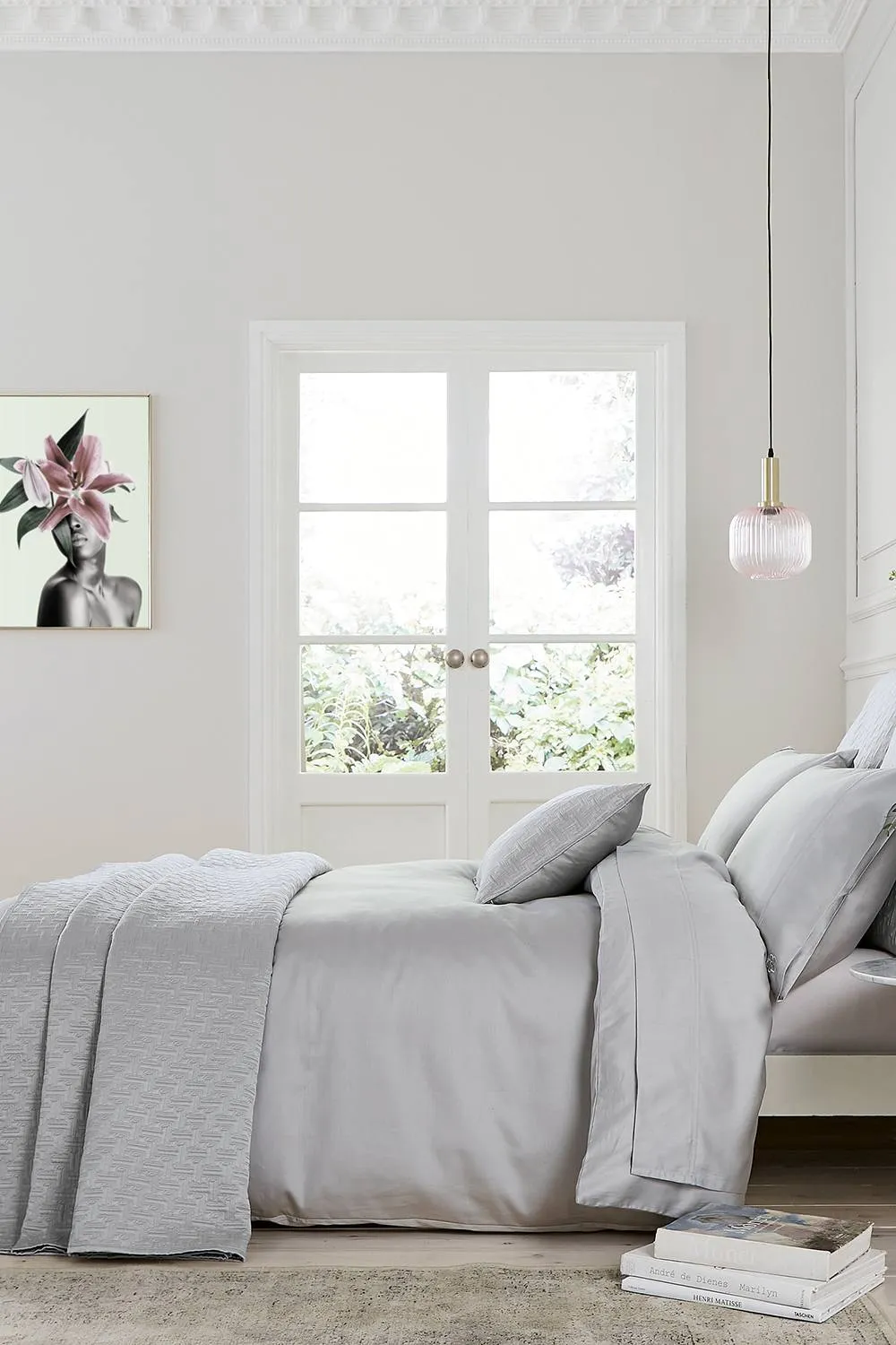 Ted Baker 'TB Plain Dye' Cotton Sateen Duvet Cover in Silver 2