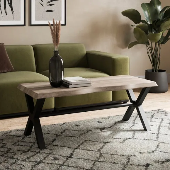 Ezra Coffee Table, Rustic Wood Effect 2