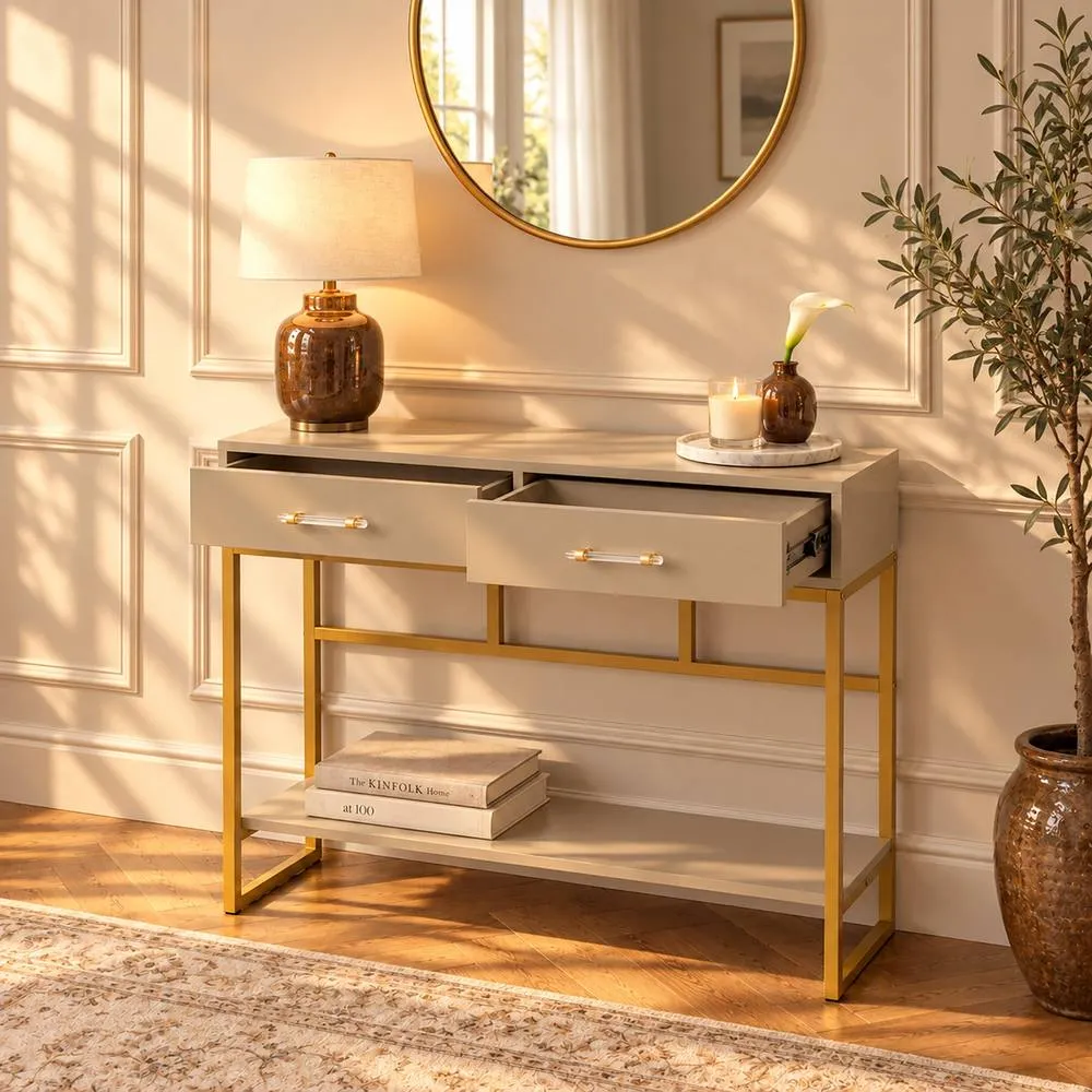 Melody Maison Dressing Table Set & Pair of Bedside Tables - Liana Taupe Range 6