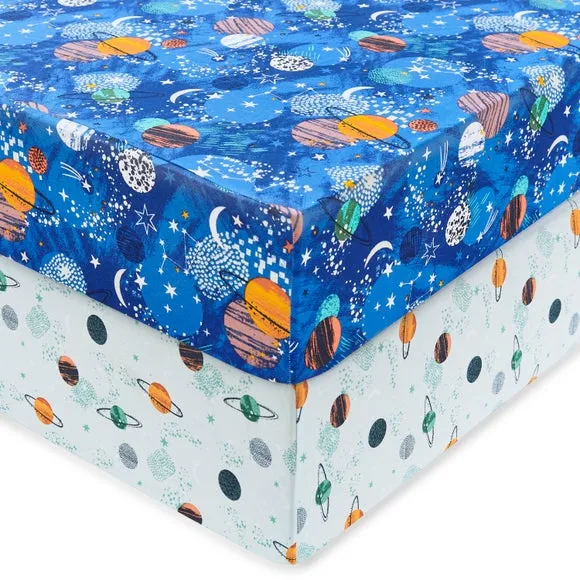 Set of 2 Cosmic Space Fitted Bed Sheets 3