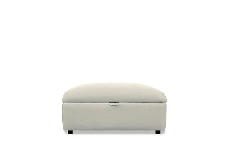 Hudson 23 Leather Storage Stool - Como Dove