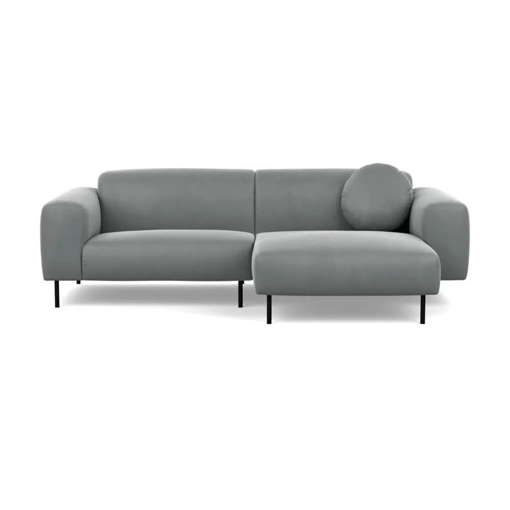 Heal's Luna Right Hand Facing Corner Chaise Sofa Marylebone Velvet Smoke