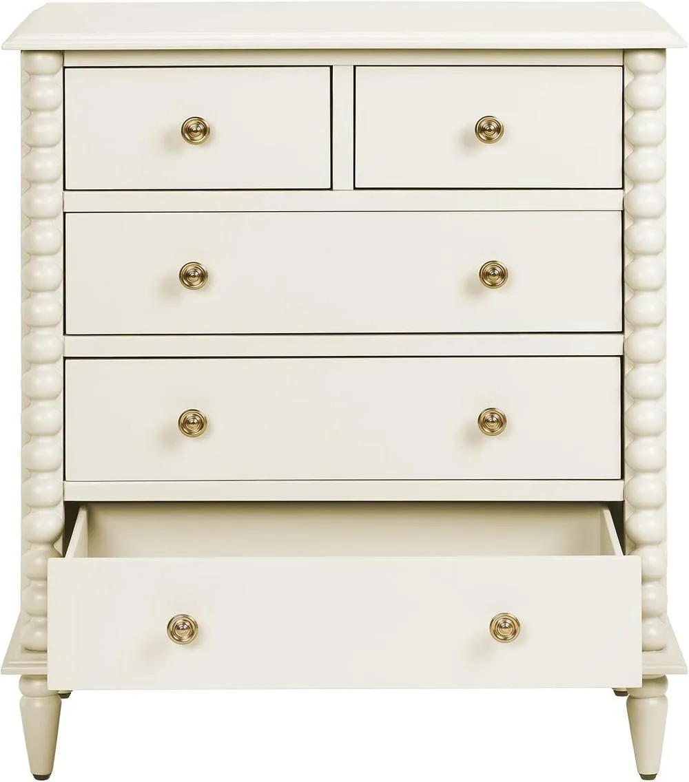 Statement Furniture Cromwell 2 over 3 Chest of Drawers with Bobbin Design in Cream 4