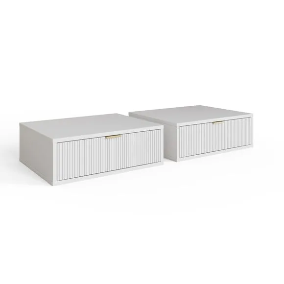 Leoni Set of 2 Floating 1 Drawer Bedside Tables 3