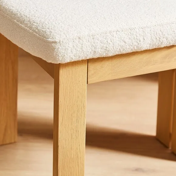 Lovato Dining Chair Stained Oak, Ivory Boucle 4