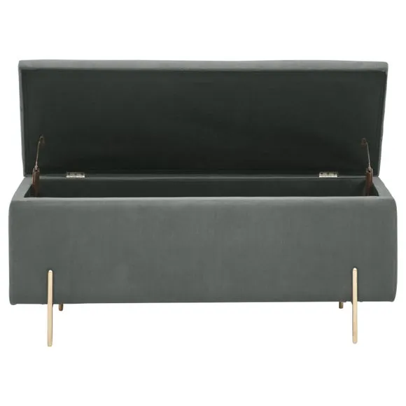 Mystica Velour Ottoman Storage Bench 5