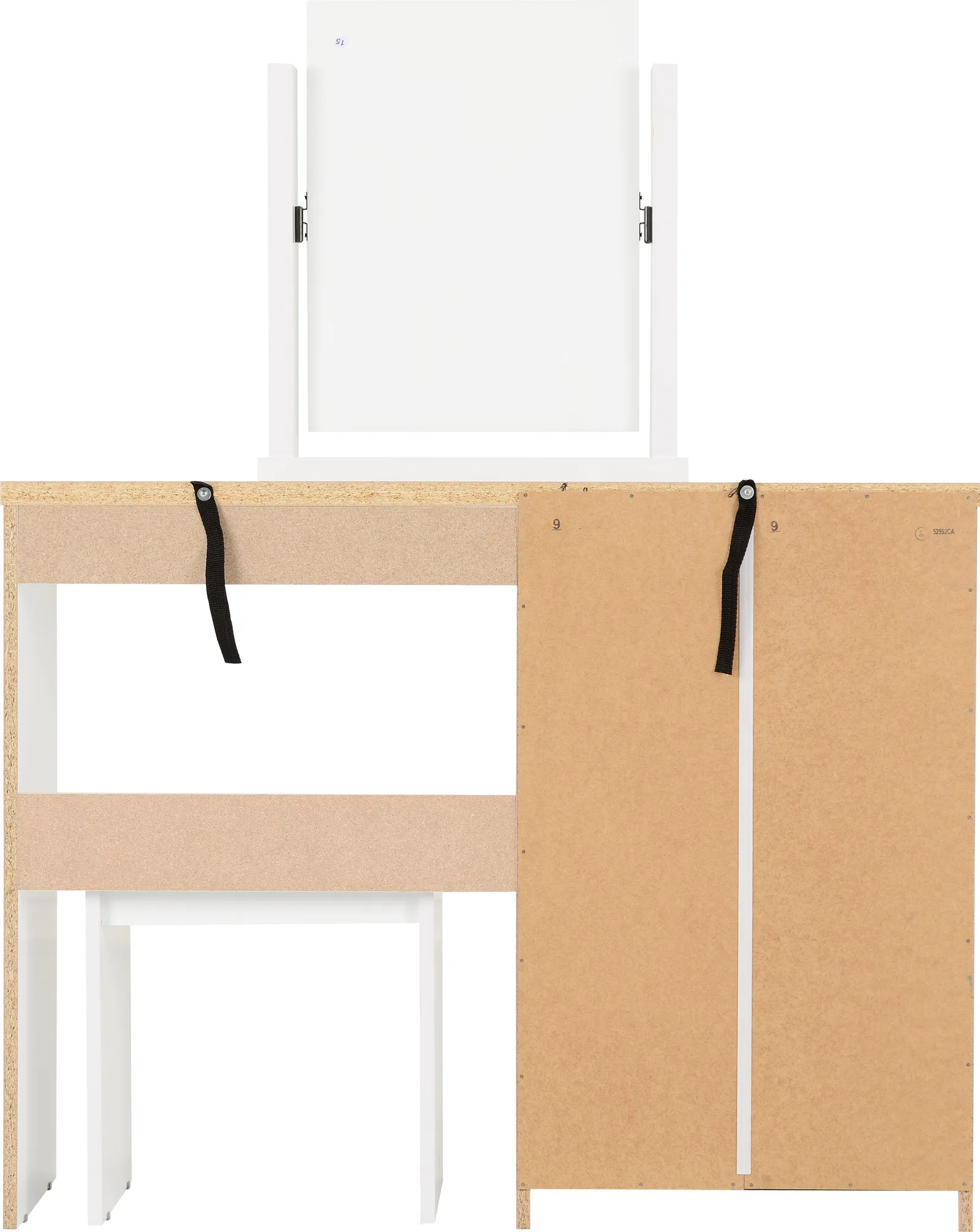 Seconique Nevada 4 Drawer Dressing Table Set in White 6