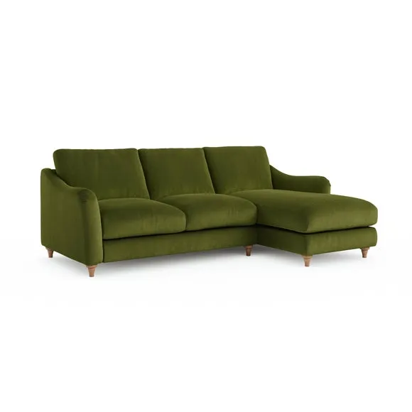 Hattie Matte Plush Velvet Corner Chaise Sofa 6
