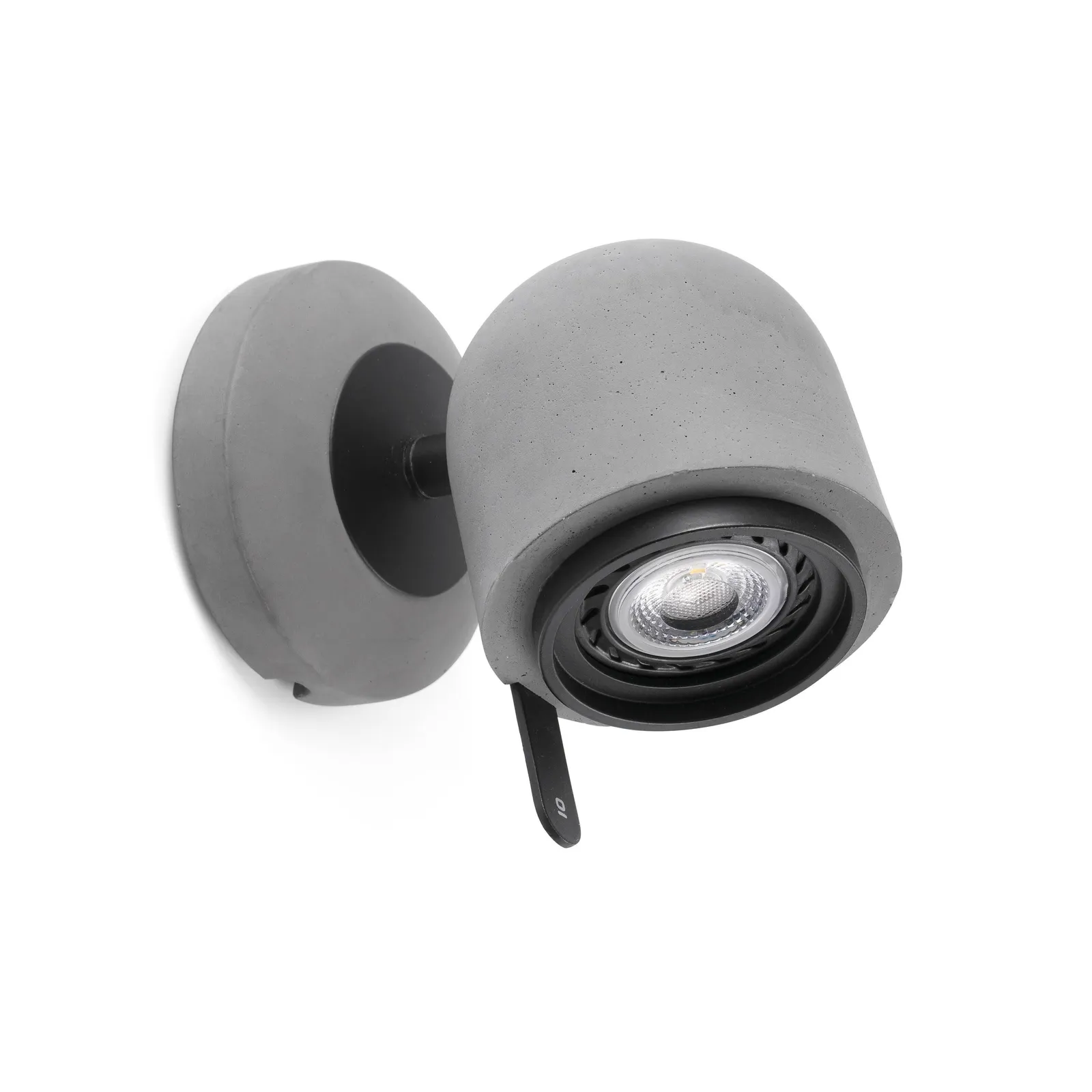 Netlighting Stone 1 Light Indoor Adjustable Wall Spotlight Grey GU10