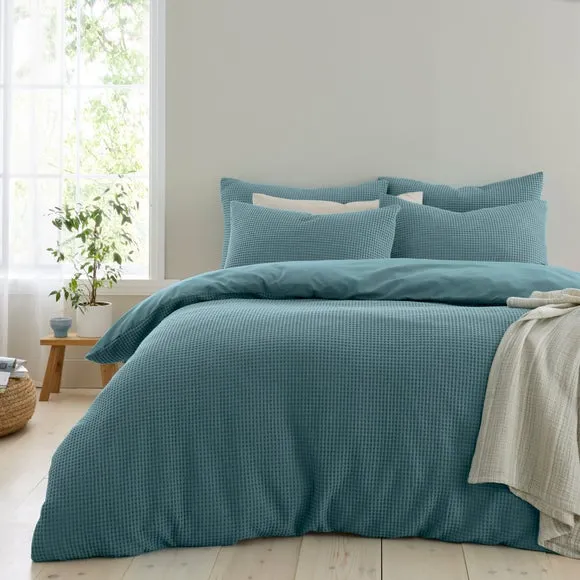 Ashton Waffle 100% Cotton Duvet Cover & Pillowcase Set 5