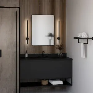 Sensio Leo Black Rectangular Bathroom Mirror - 800 x 600mm 2