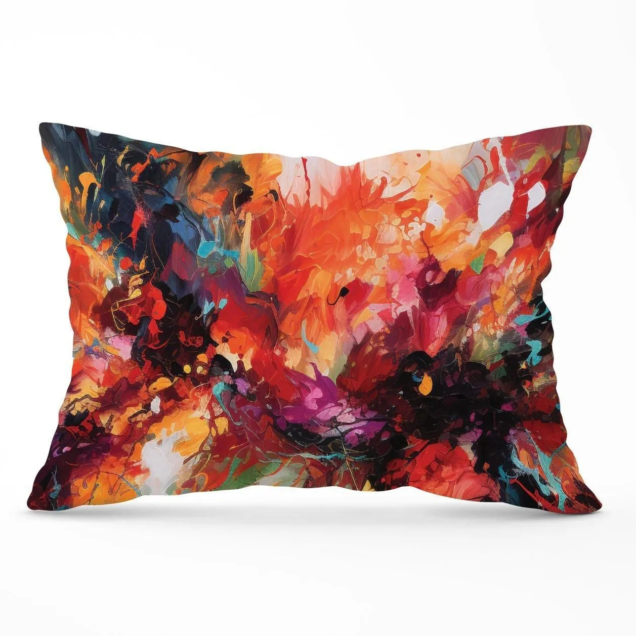 Warren Reed - Designer A Vibrant Abstract Painting Of Halloween Cushions in Orange