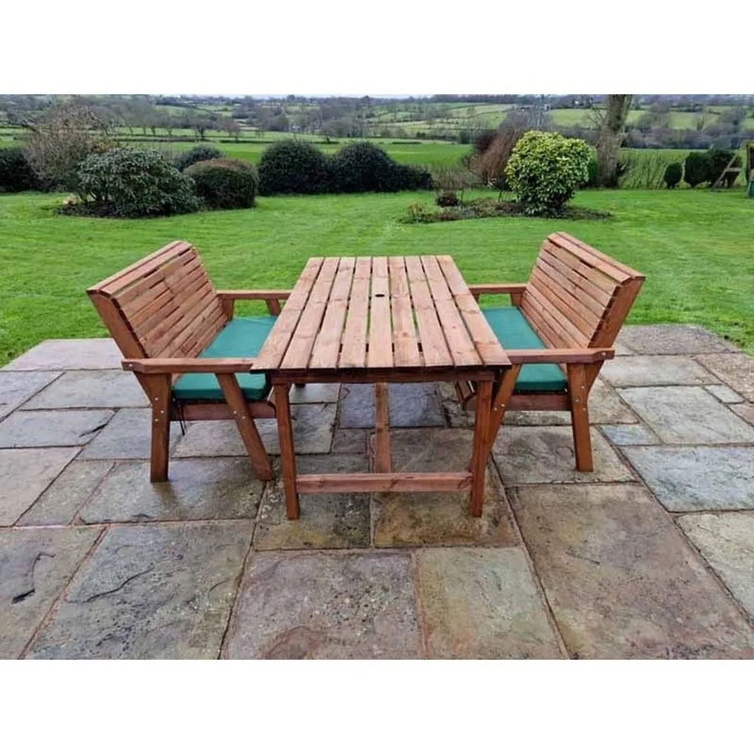 Churnet Valley Garden Furniture Ltd Valley Table Set - L220cm - Min Assembly Required - Set of Cushion Inc in Brown 3