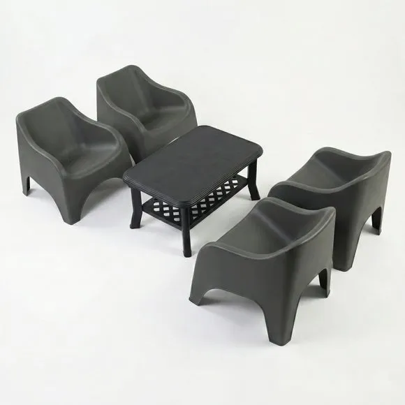 Clara Coffee Table with 4 Vernelle Relax Chairs 2
