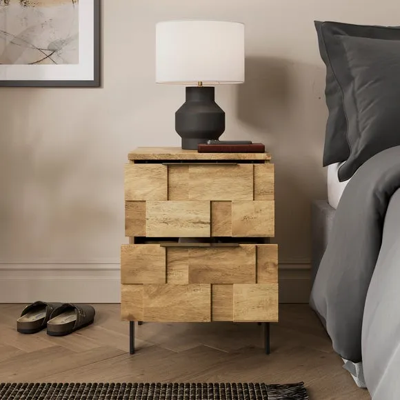 Watson 2 Drawer Bedside Table, Wood Effect 2