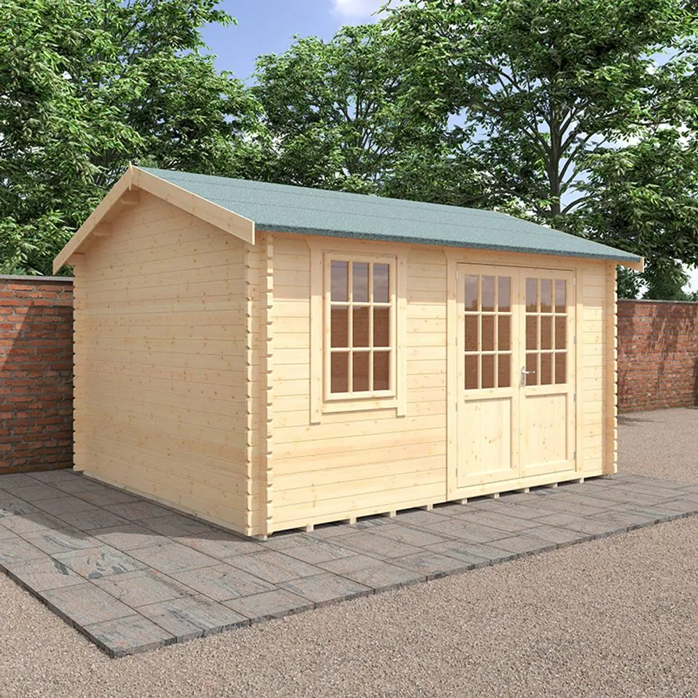 Buttercup Farm 14x12w The Henley Plus 44mm Cabin - L415 x W355 x H282.9 cm in Natural 2