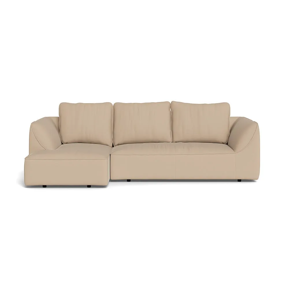 Heal's Morven Left Hand Facing Corner Chaise Sofa Capelo Linen-Cotton Bamboo Black Feet 1
