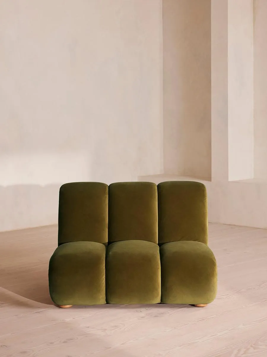 Noelle Modular Armchair, Velvet Olive