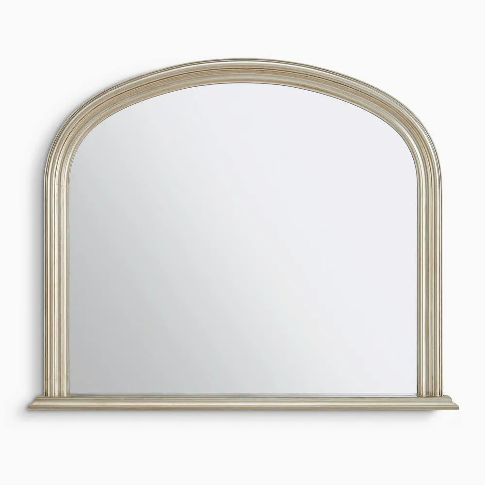 FurnitureboxUK Cecily Silver Wood Large 110x90 Overmantle Arch Mirror 3