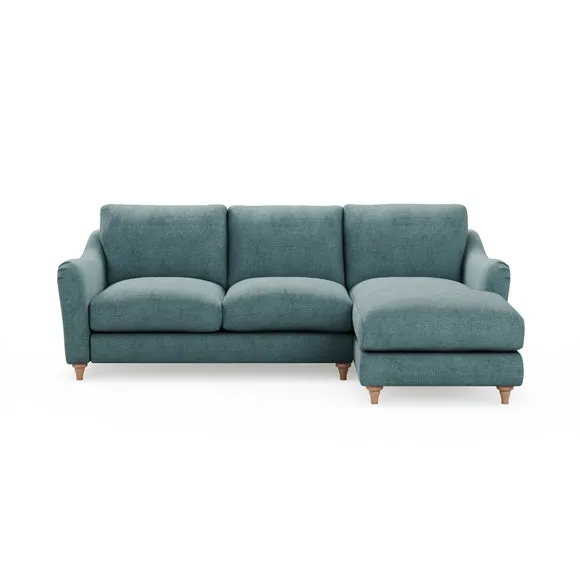 Hattie Tonal Plush Chenille Corner Chaise Sofa 2