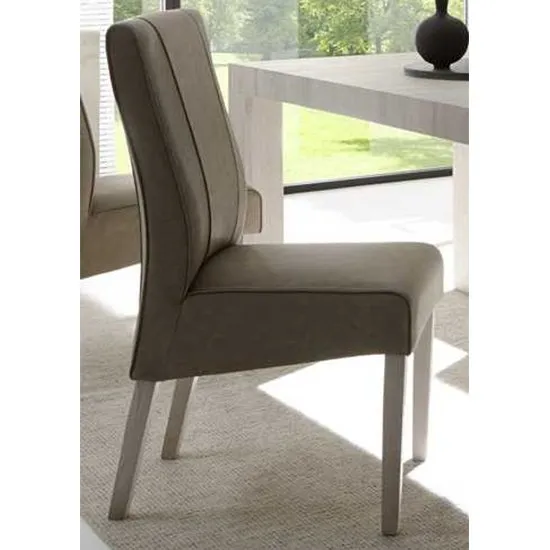 Miko Faux Leather Dining Chair In Beige
