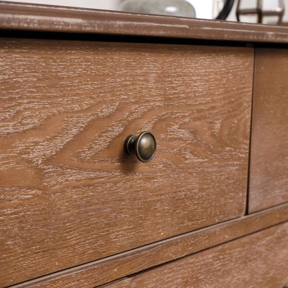 Melody Maison 7 Drawer Dark Wood Chest Of Drawers & Pair Of 3 Drawer Bedside Tables - Ashwell Range in Dark Brown 3