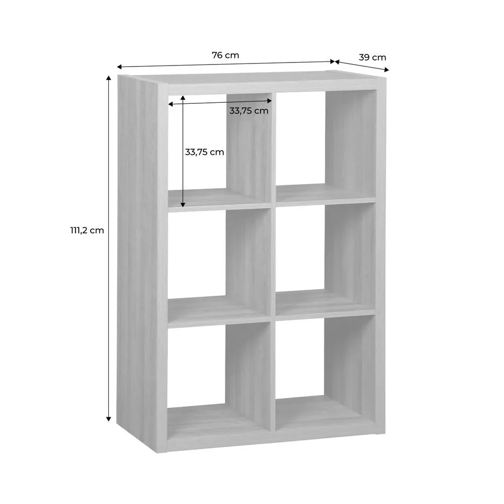 sweeek 2-level Bookshelf With 6 Compartments in Brown 5