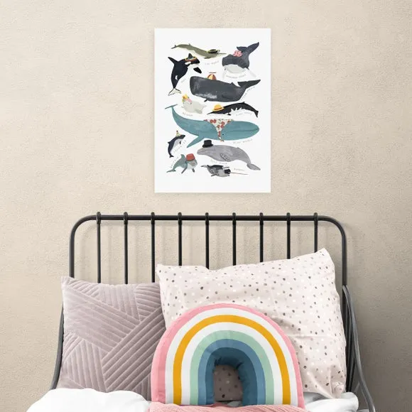 East End Prints Whales In Hats Print 1