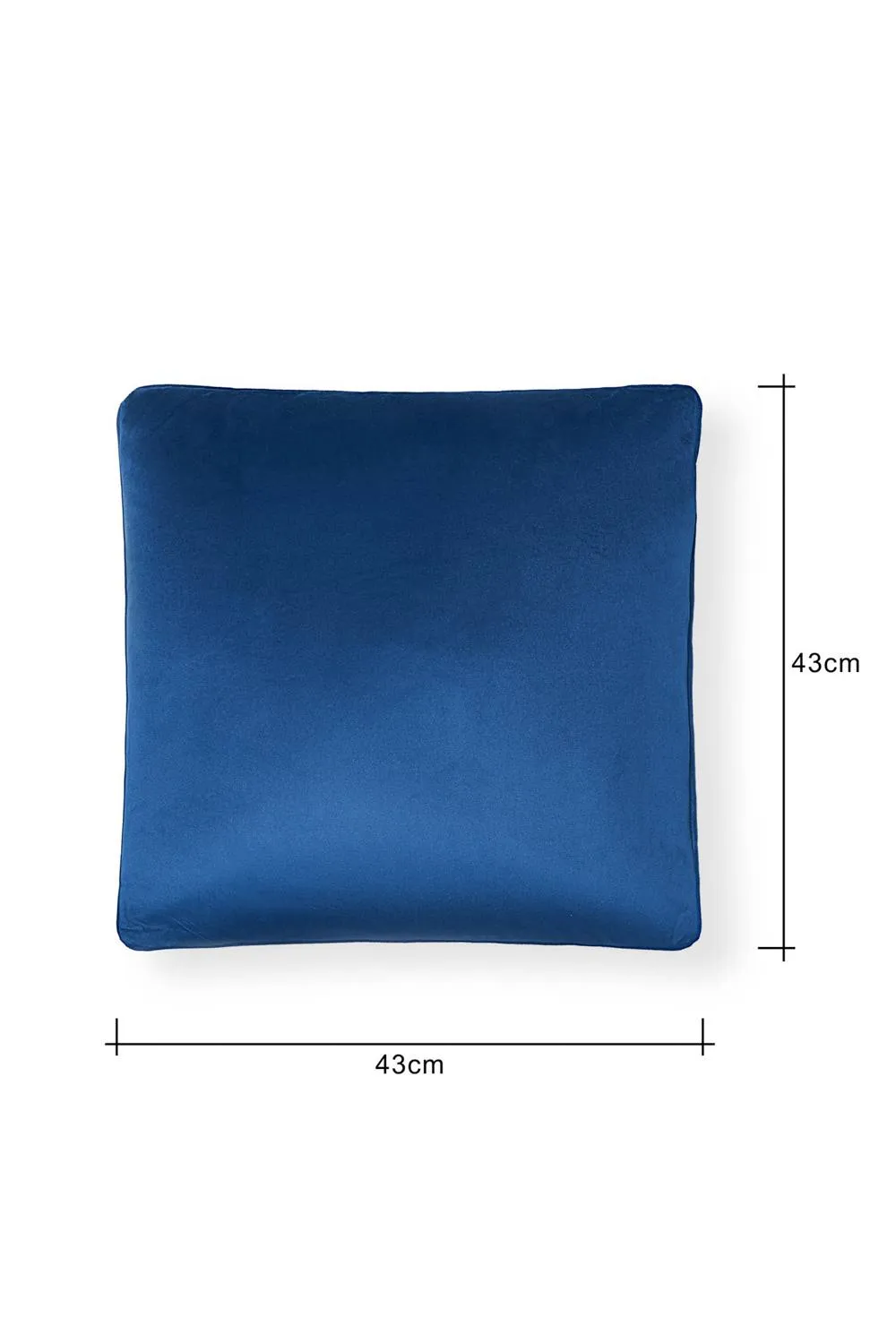 BHS Small Velour Piped Cushion in Navy 3