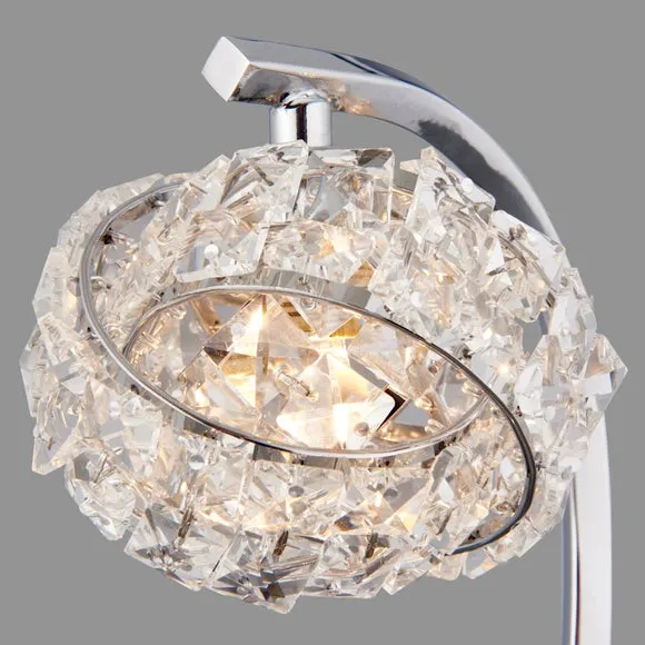 Cecilie Chrome and Glass Table Lamp 4