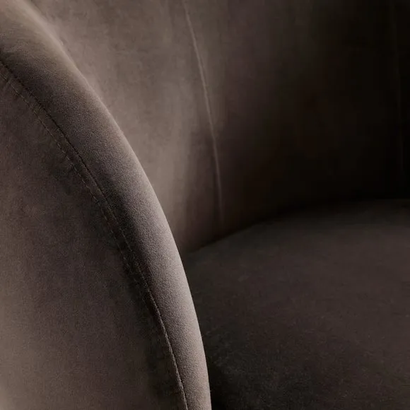 Tulip Velvet Curved Swivel Accent Chair 4