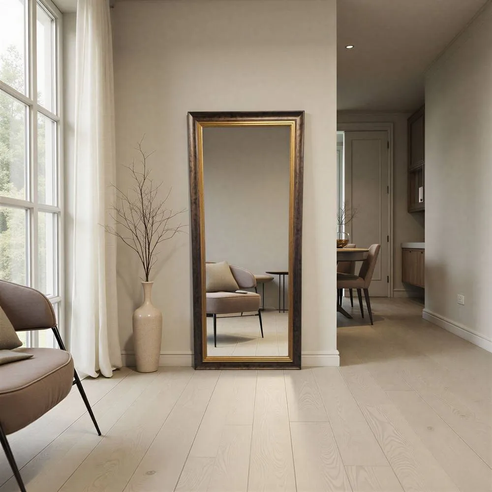 Yearn Mirrors Classic Full Length Bronze Gold Bevelled Wall Mirror 3
