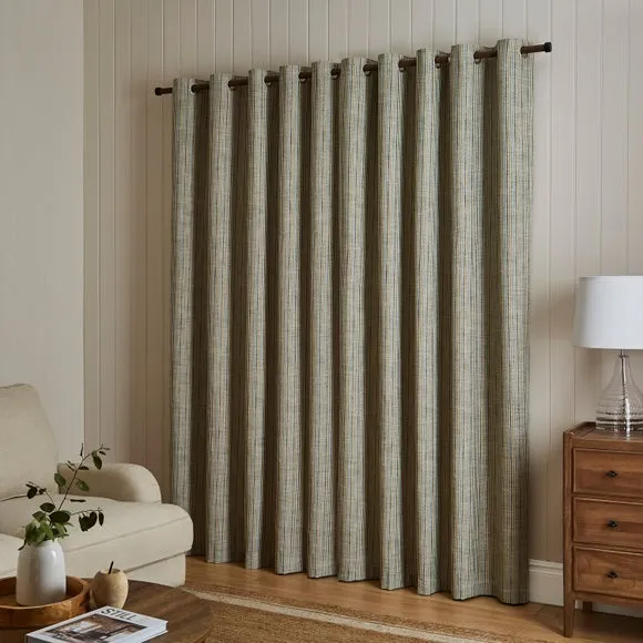 Walker Tonal Stripe Eyelet Curtains 4