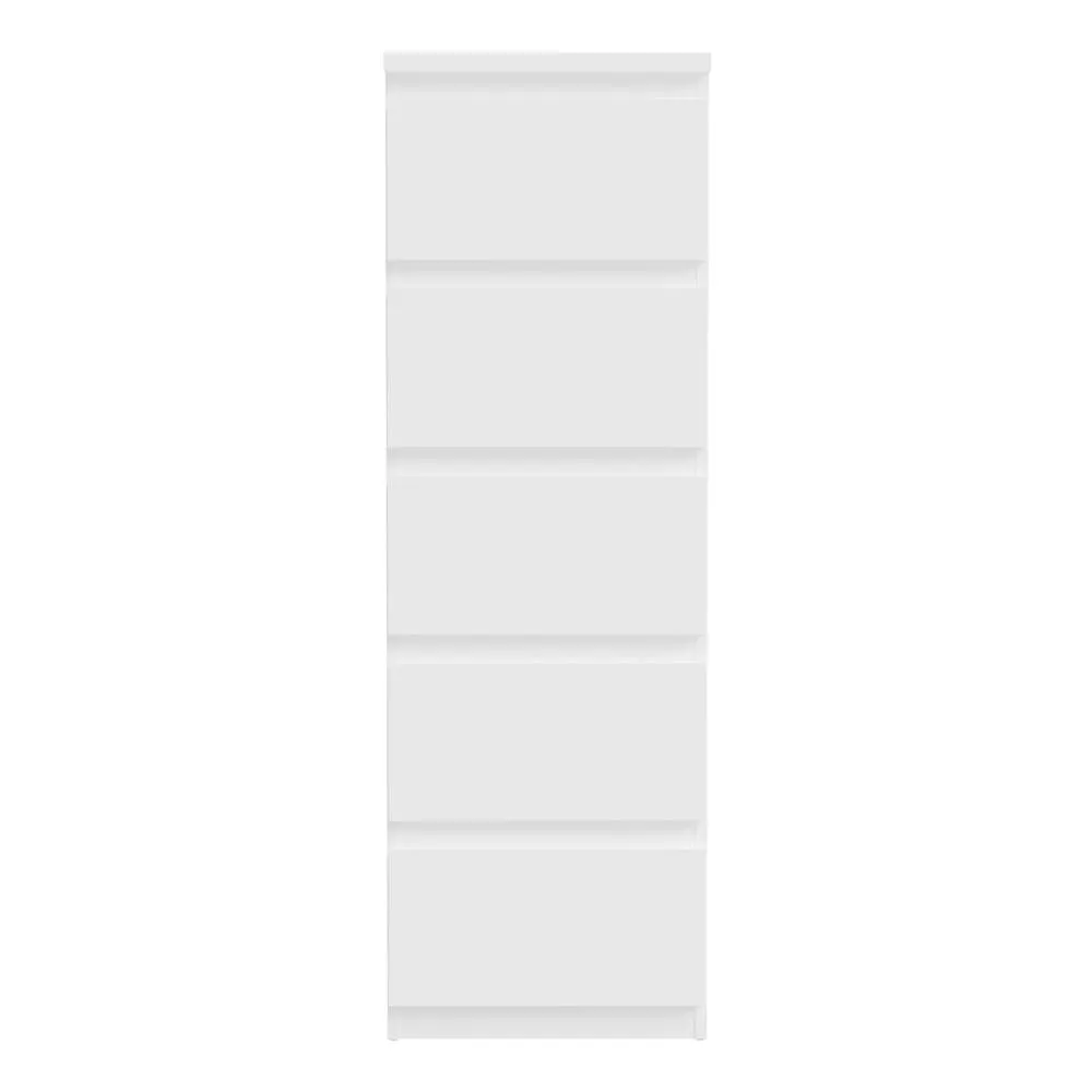 Furniture To Go Edmore 5 Drawer Tall Narrow Chest in White 3