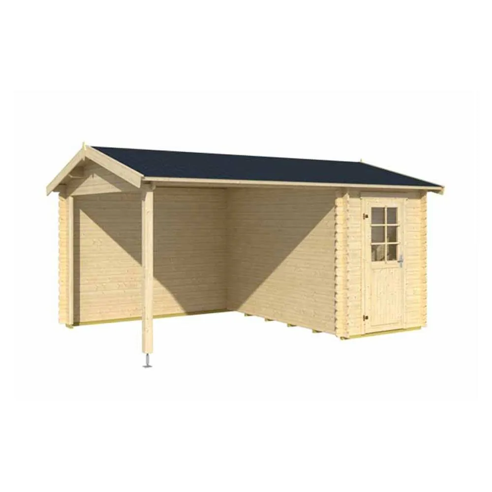 Lasita Maja Ltd Wibo 300-Log Cabin, Garden Room, Home Office - L465xW337.8xH245.1 cm in Light Tan 2