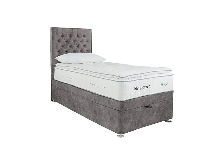 Natural Touch 3000 Pillowtop End Ottoman Divan Set - Single - Dapple Silver