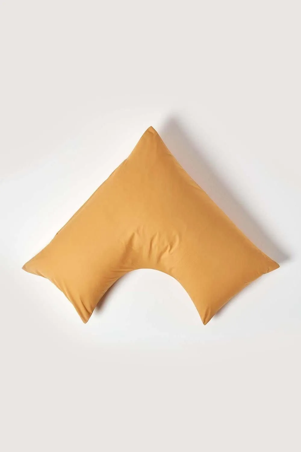 Homescapes Egyptian Cotton V Shaped Pillowcase 200 TC in Mustard 1