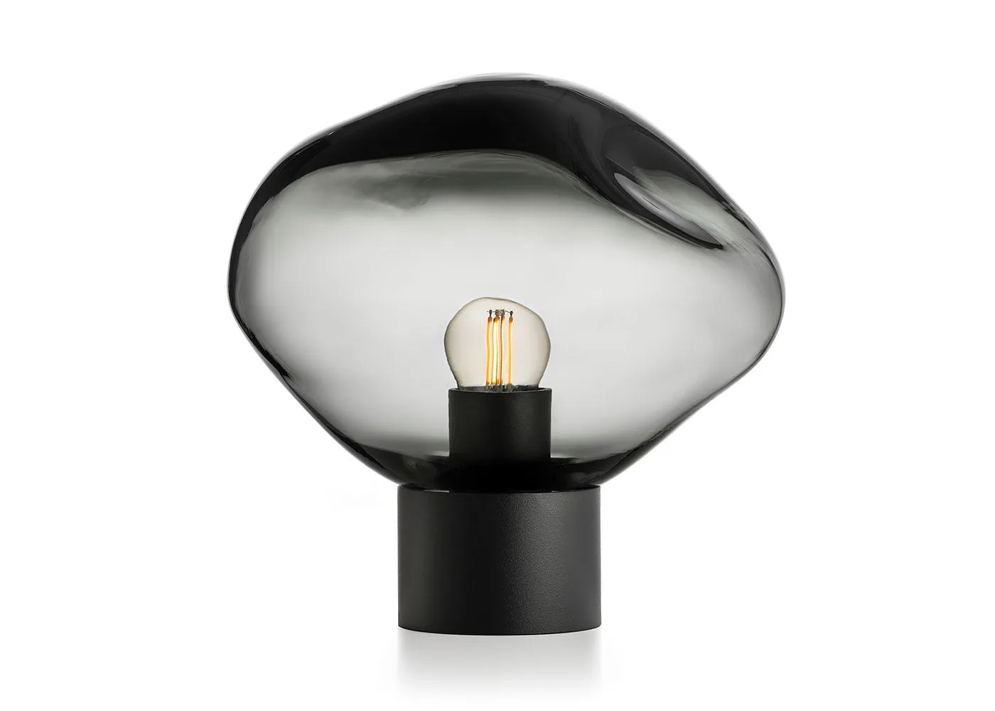 Hadeland Glassverk Crystal Stone Table Lamp Grey & Black