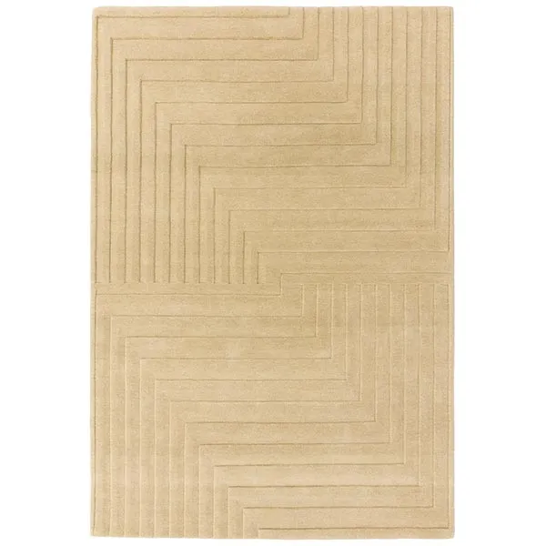 Form Rug In Natural Tones - 100% Wool - Hand Tufted - 20mm Pile - Measuring: W120 x D170cm