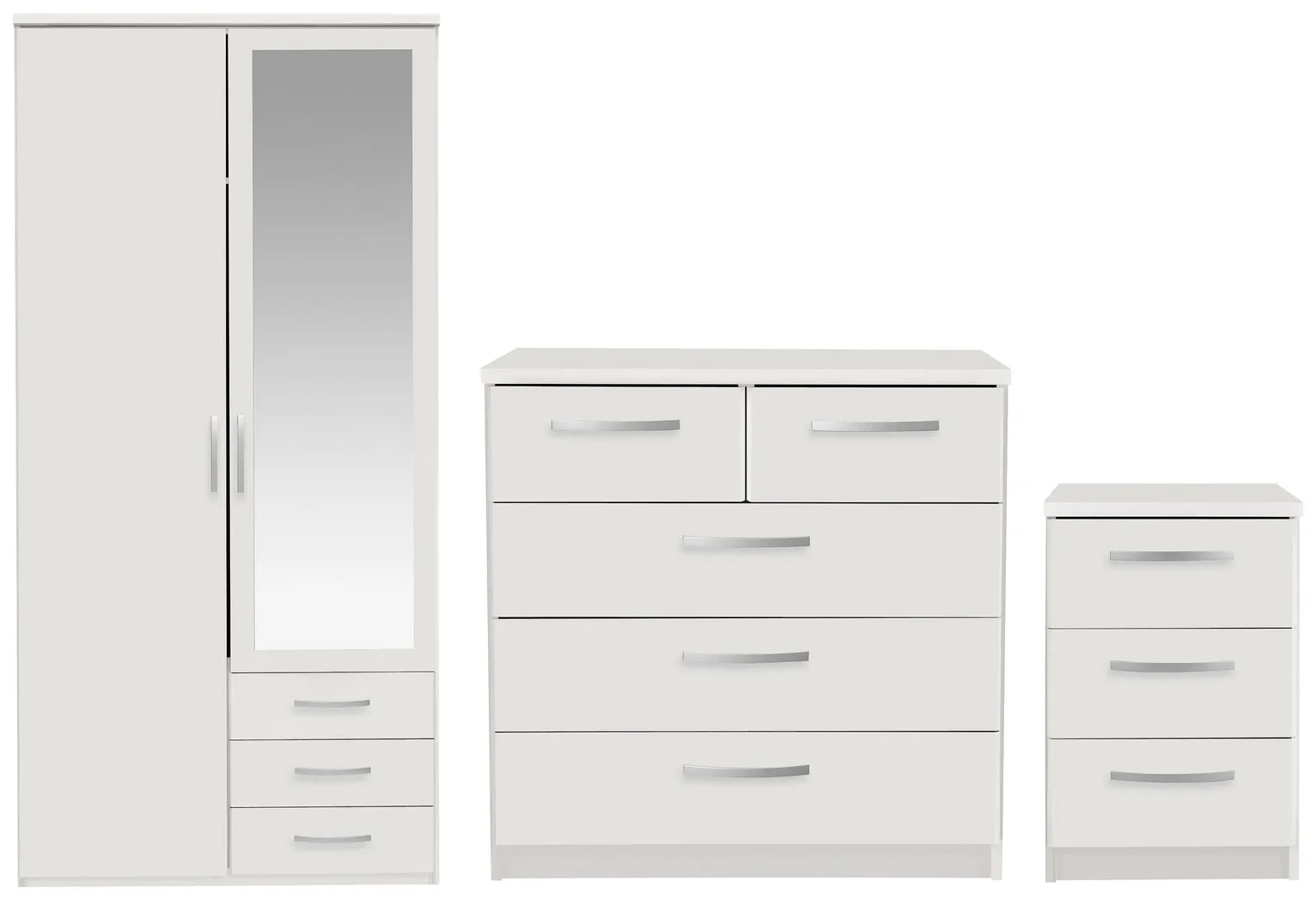 Argos Home Hallingford 3 Piece 2 Door Wardrobe Set - White