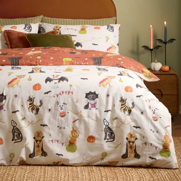 furn. Howloween Polycotton Duvet Cover & Pillowcase Set 4