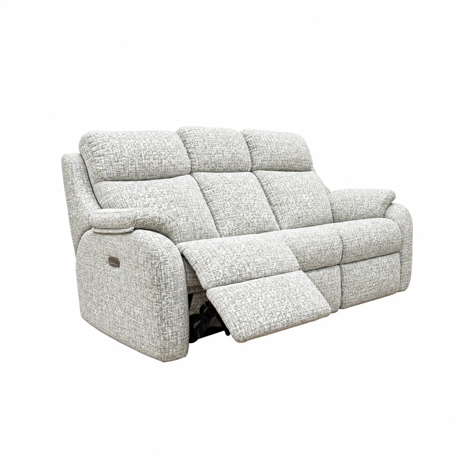 G Plan Kingsbury 3 Seater Elec Rec Dbl With Usb Sofa, Neutral Fabric | Barker & Stonehouse 2