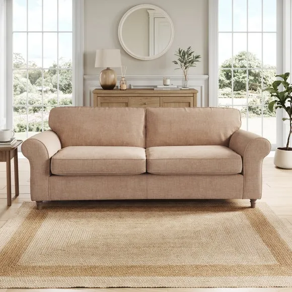 Flori Tonal Plush Chenille 4 Seater Sofa 1