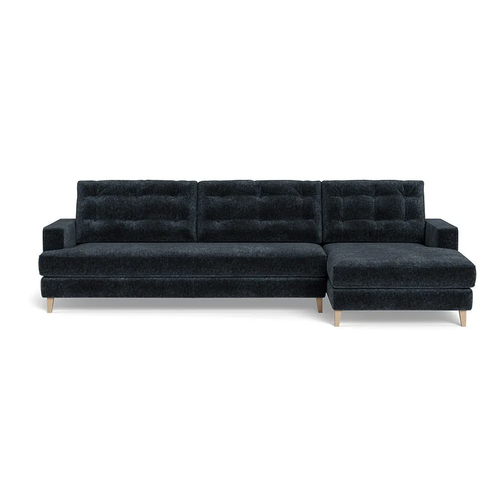 Heal's Mistral Right Hand Facing Corner Sofa Boucle Velvet Space Natural Beech Feet 2